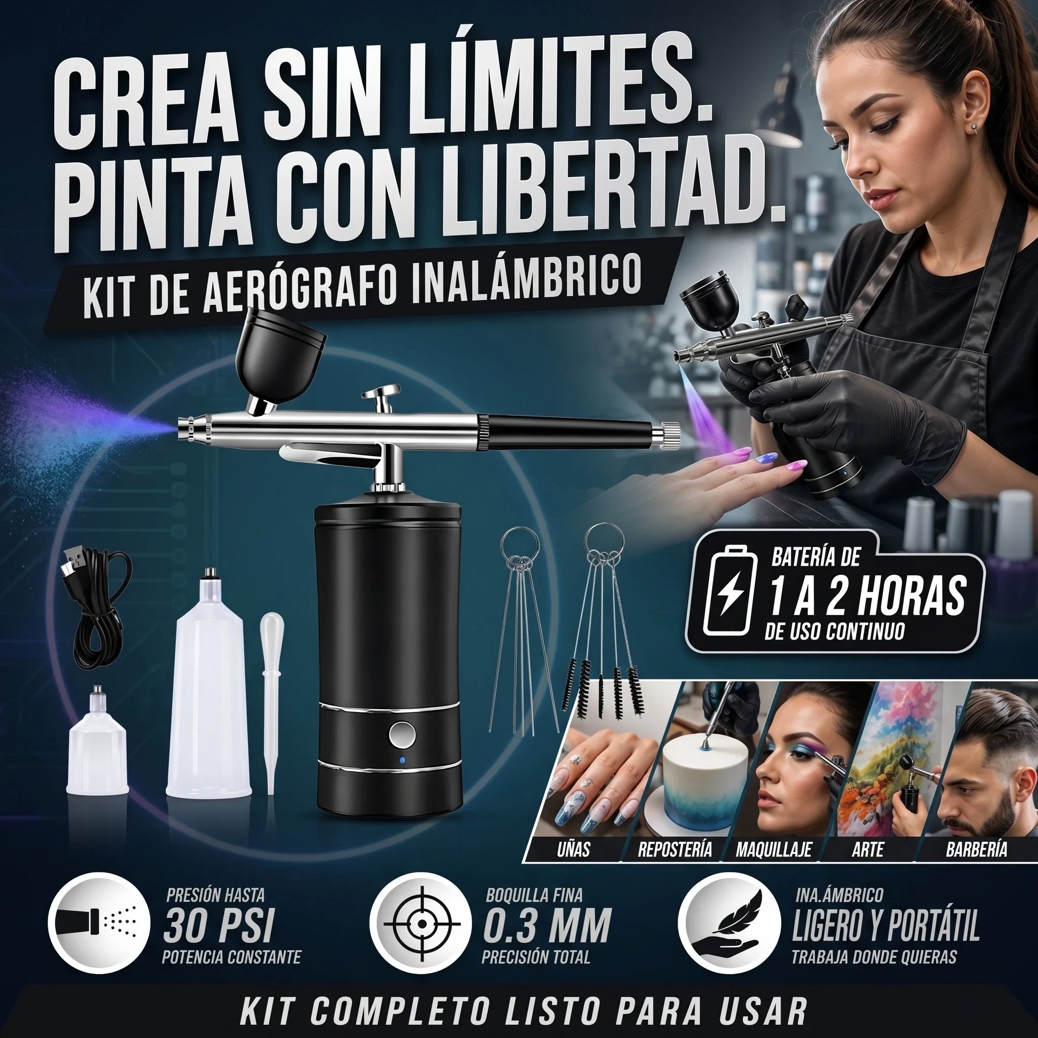 Kit de Aerografo Portatil SakerPlus